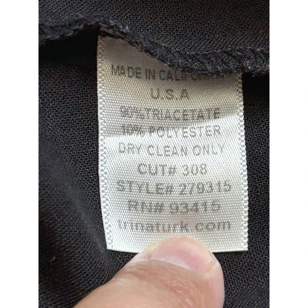 Trina Turk Black Triacetate Tailored Dress Pants Trousers Size 4 Made‎ in USA